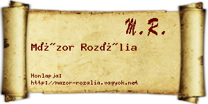 Mázor Rozália névjegykártya